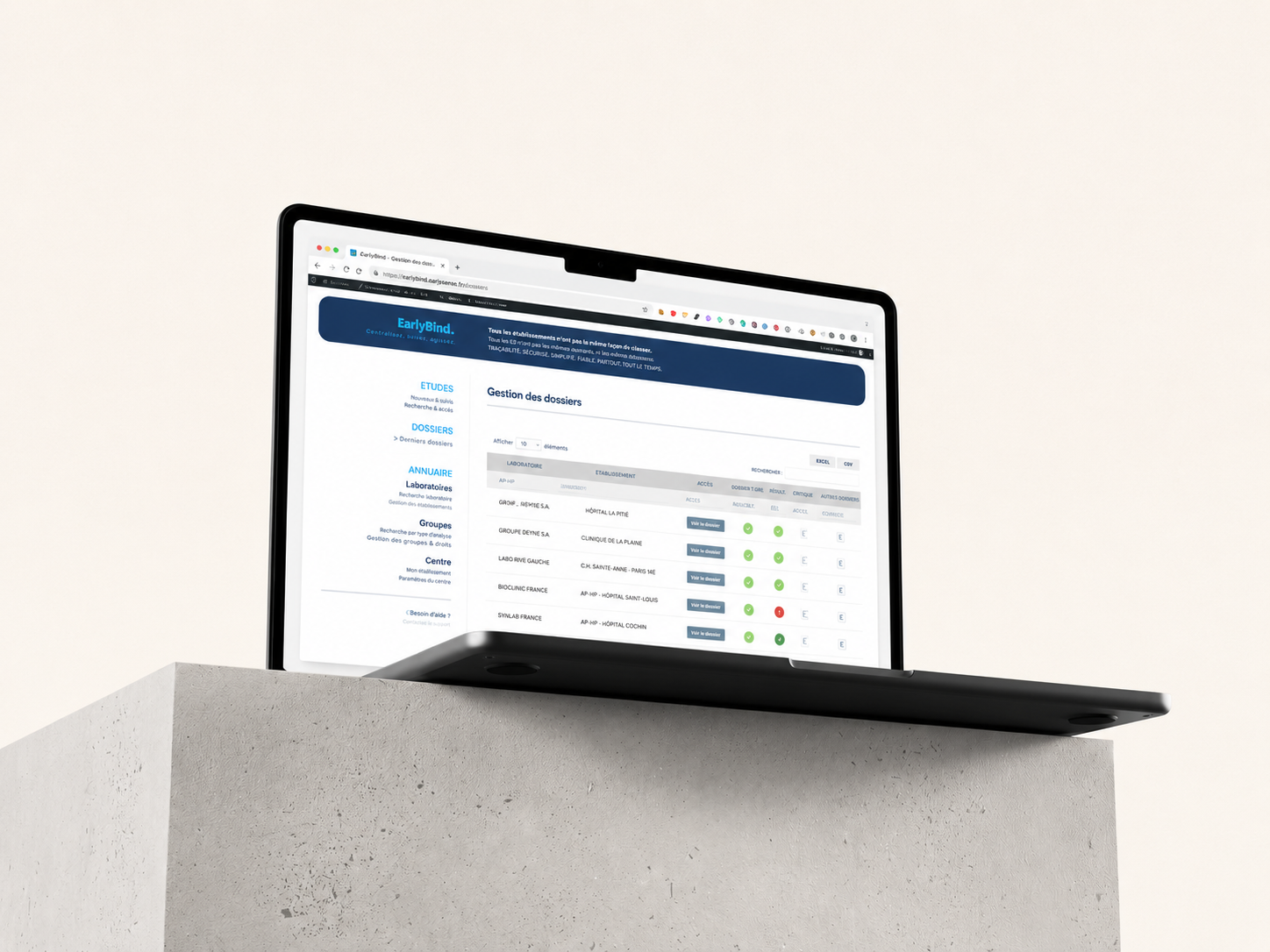 EarlyBind, plateforme de gestion des conventions